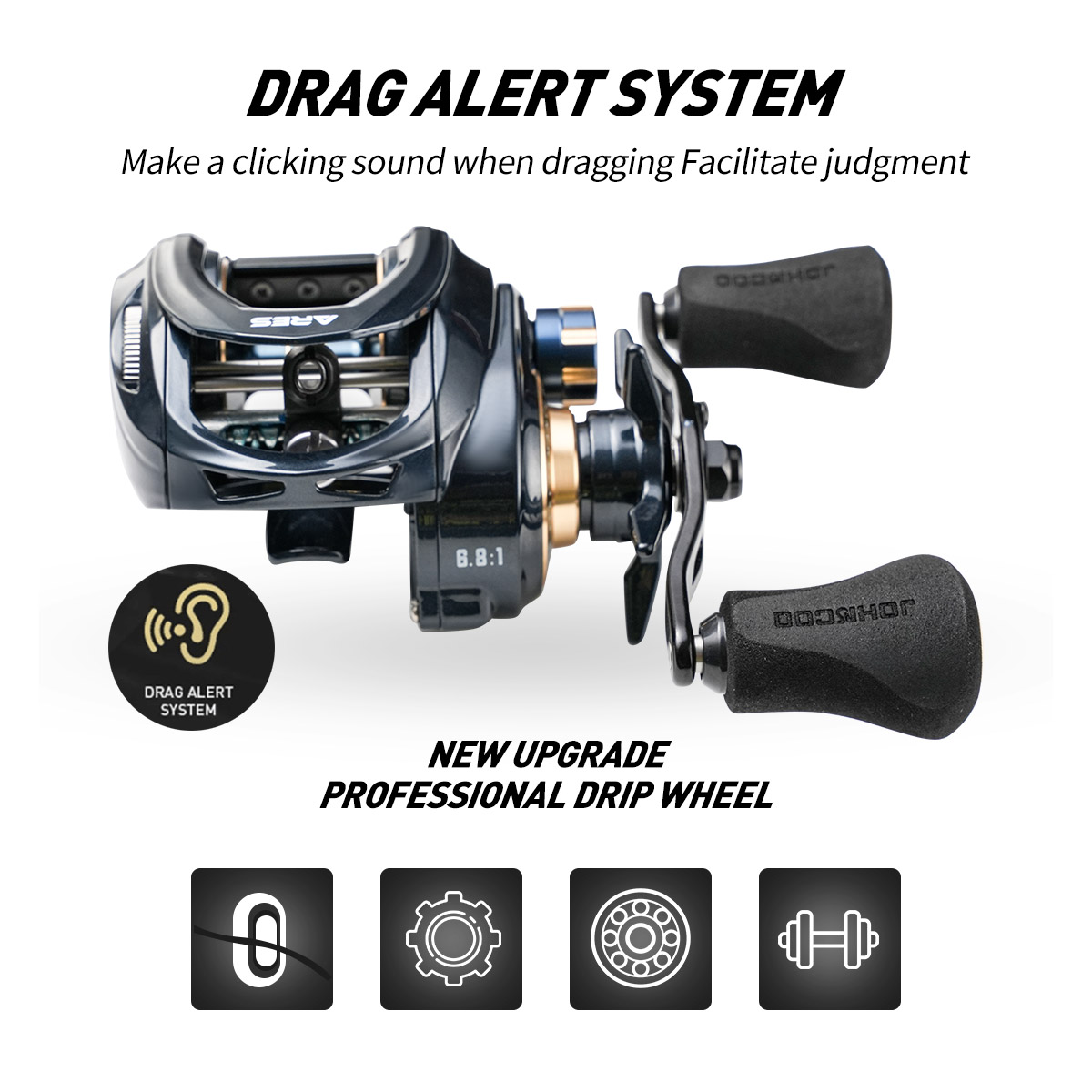 Carrete JOHNCOO Baitcasting, m - Abu Garcia Reel Max reseña y precio